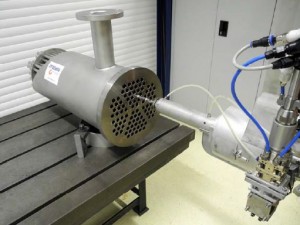 Laserschweißen von Rohr, Rohrboden-Verbindungen für Wärmetauscher Foto: Fraunhofer IWS Dresden