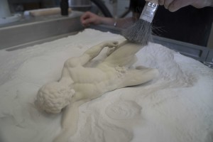 Die Skulptur wurde mithilfe des 3D-Drucks rekonstruiert. 