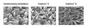3M Cubitron 3 Keramikkorn: Fiberscheiben sowie Gewebeschleifbänder mit präzisionsgeformten keramischem 3M Cubitron 3 Schleifkorn überzeugen durch höchste Standzeit, Schnittschärfe und Oberflächengüte. Foto: 3M.
